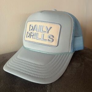 Daily Drills Logo Patch Trucker Hat Light Blue NYC Pop Up Exclusive